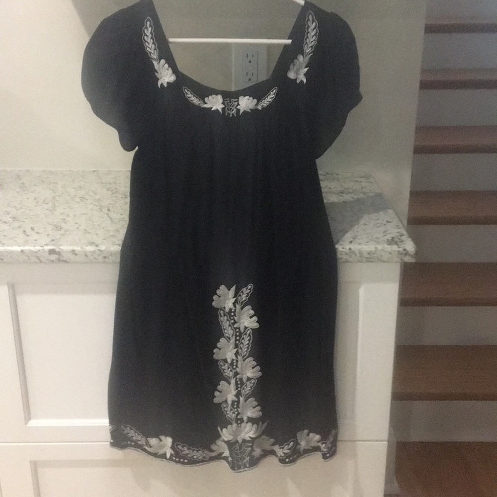Black dress with embroidery
